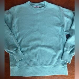 Champion Reverse Weave Women’s Small Teal Crewneck Sweatshirt Embroidered Logo